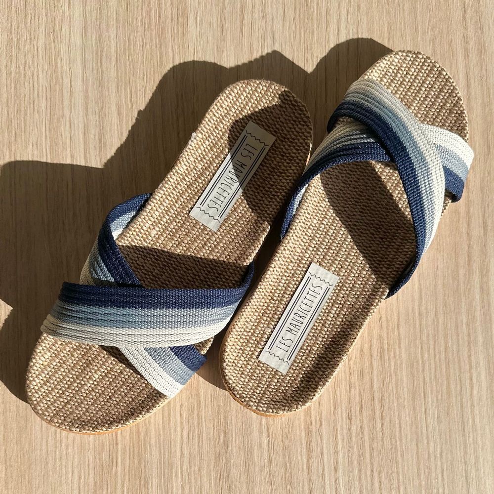 Homewear bien-être - LES MAURICETTES DE Steph, claquettes grises croisées - LES MAURICETTES