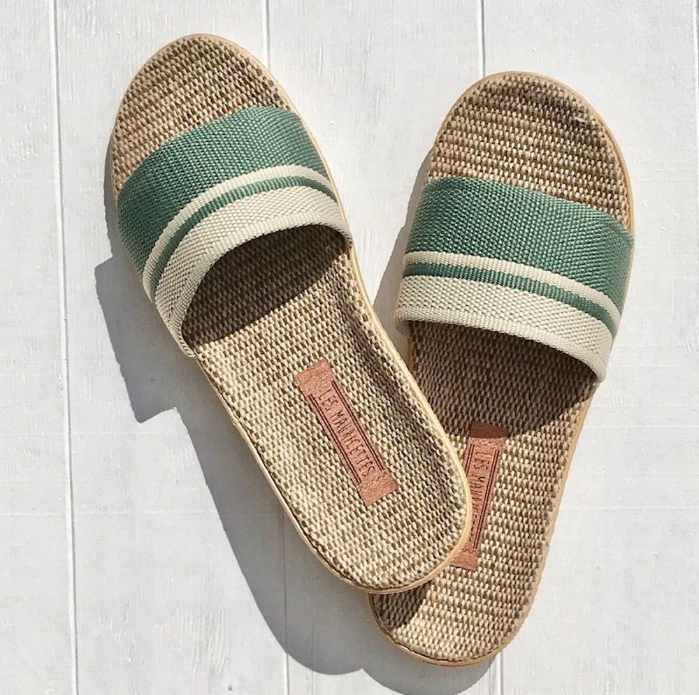 Homewear bien-être - LES MAURICETTES de Jojo, claquettes homme kaki - LES MAURICETTES