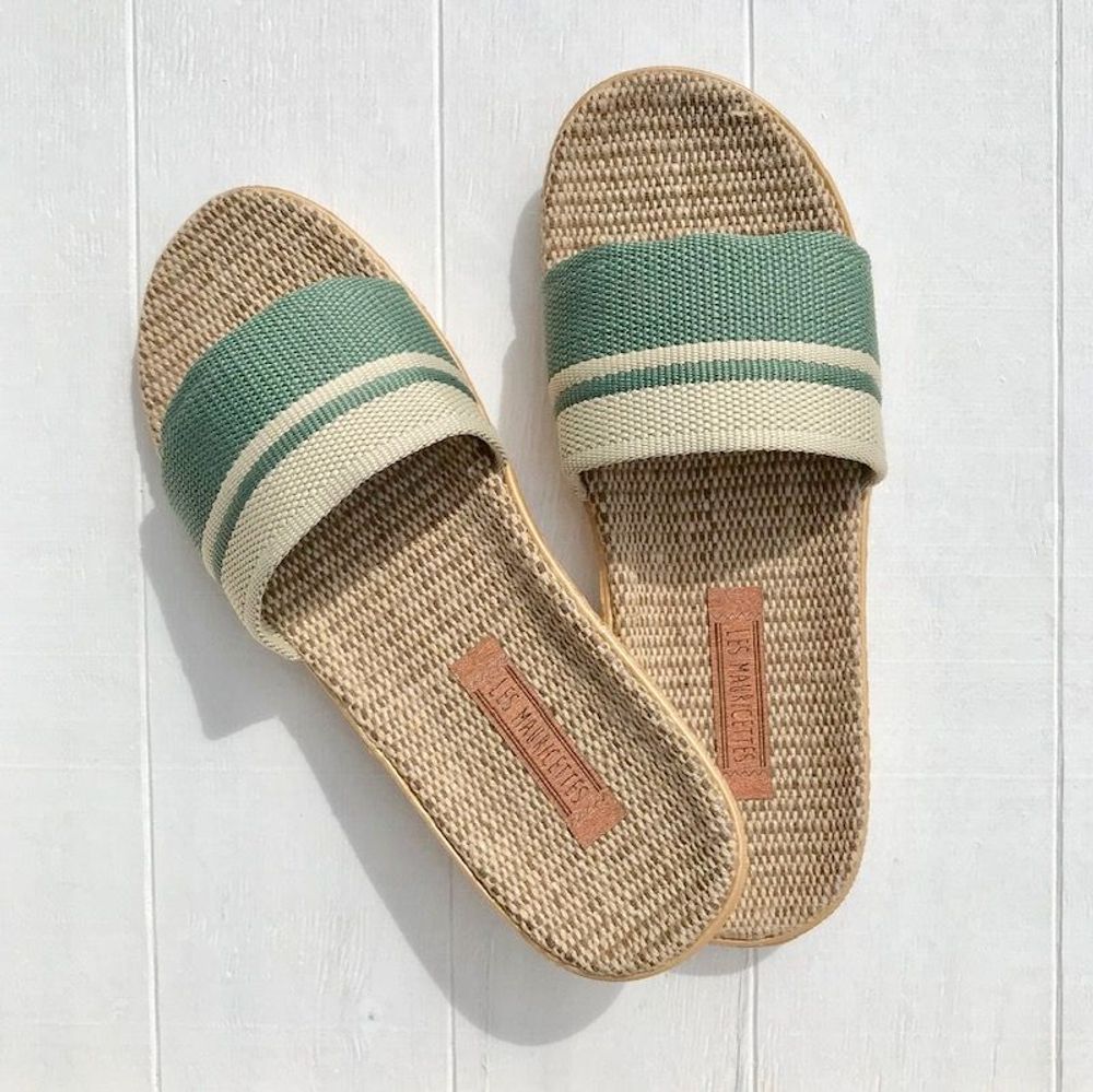 Homewear bien-être - LES MAURICETTES de Jojo, claquettes homme kaki - LES MAURICETTES