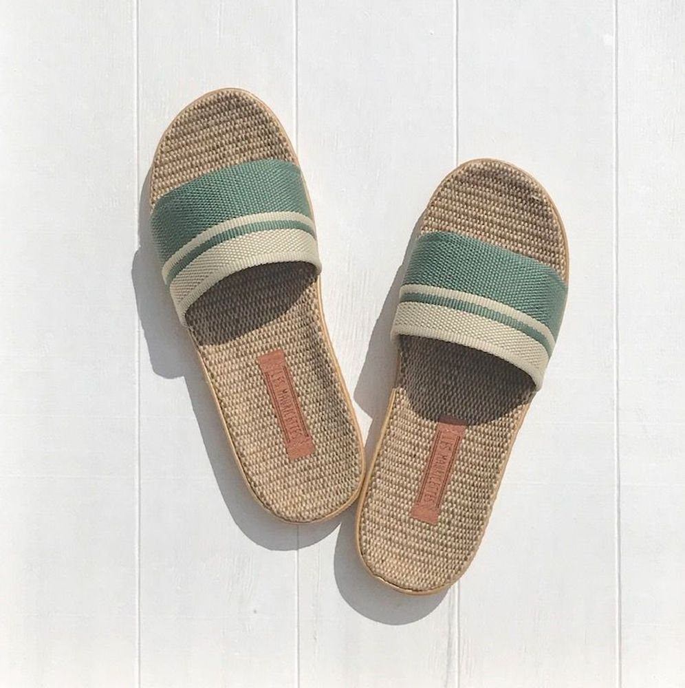 Homewear bien-être - LES MAURICETTES de Jojo, claquettes homme kaki - LES MAURICETTES