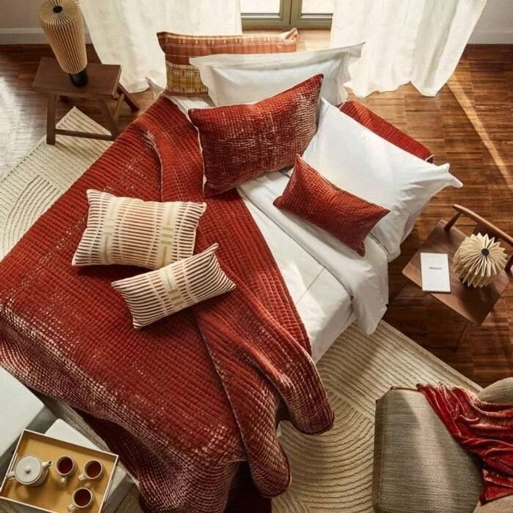 Plaids - Couvre lit en velours de soie et lin SAMARCANDE - CFOC