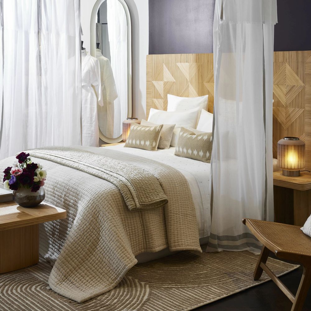 Plaids - Couvre lit en velours de soie et lin SAMARCANDE - CFOC