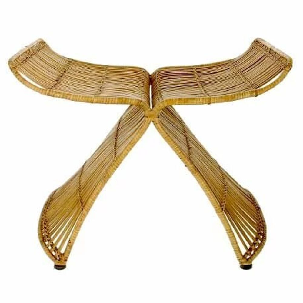 Stools - Rattan and wrought iron stool BUTTERFLY - CFOC