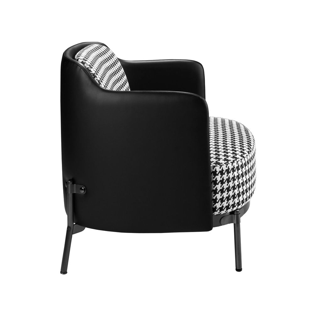Fauteuils - Fauteuil en tissu noir et blanc et similicuir noir - ANGEL CERDÁ