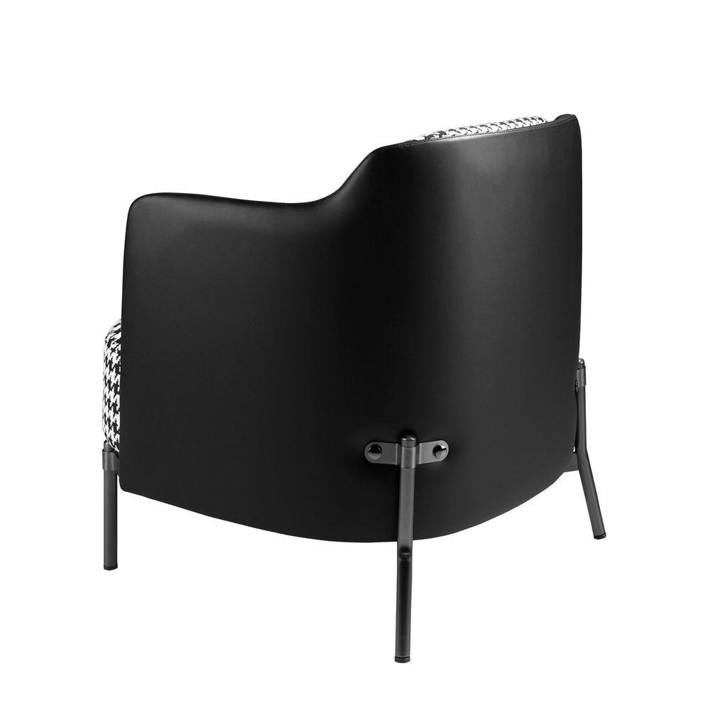 Fauteuils - Fauteuil en tissu noir et blanc et similicuir noir - ANGEL CERDÁ