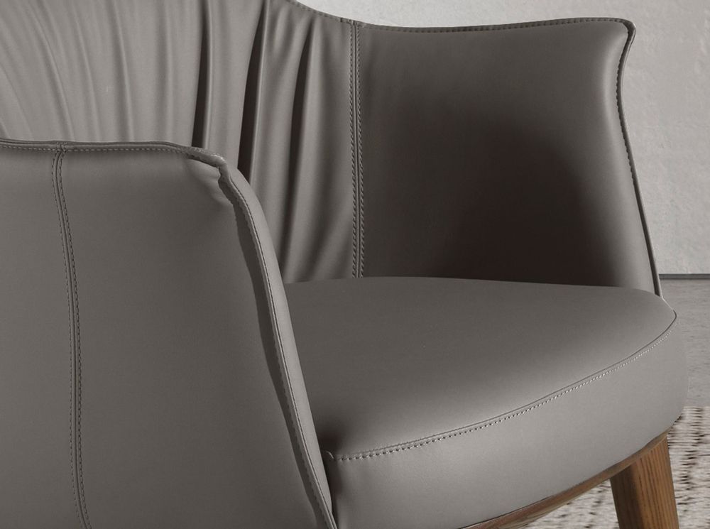 Chaises - Chaise en simili-cuir grise - ANGEL CERDÁ