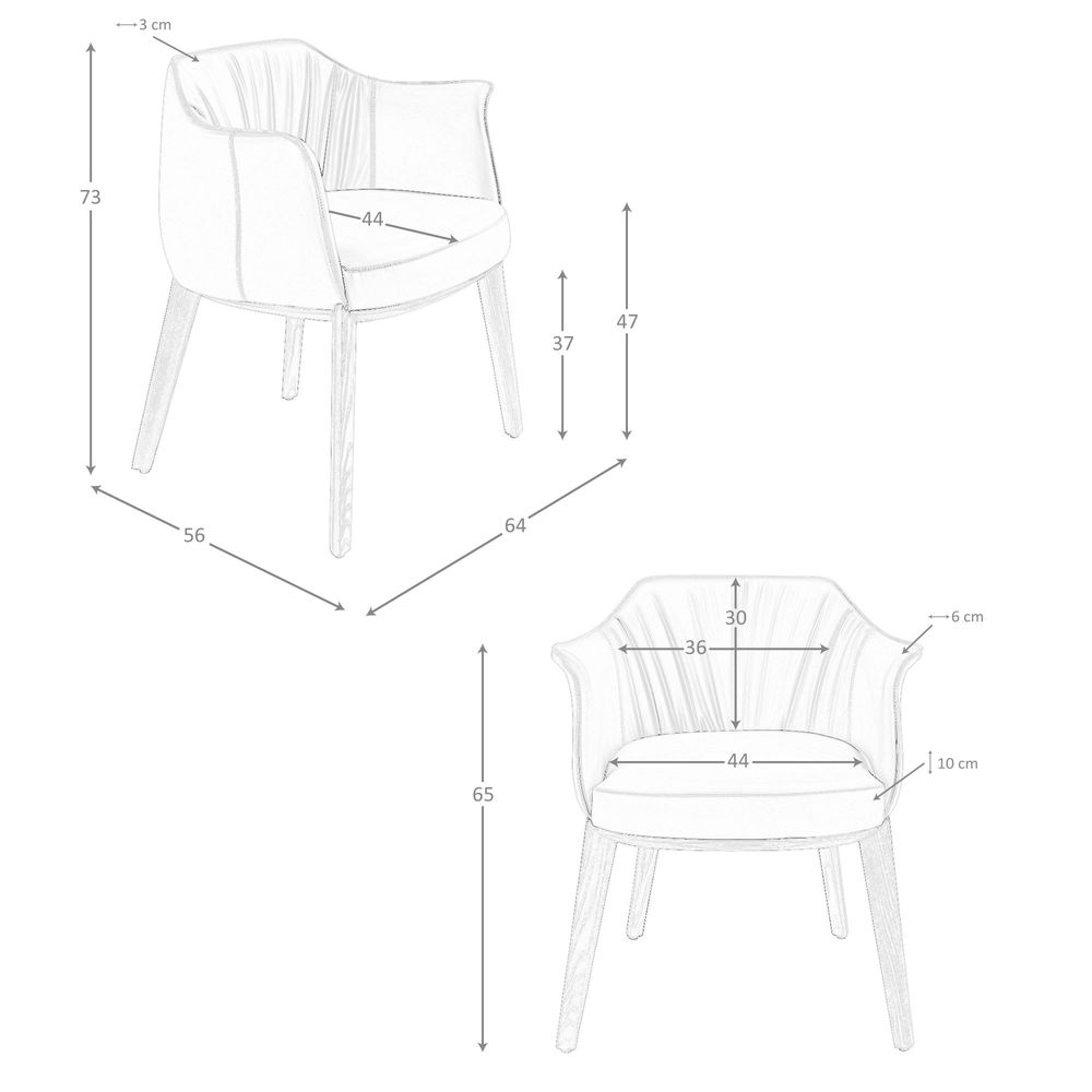 Chaises - Chaise en simili-cuir grise - ANGEL CERDÁ