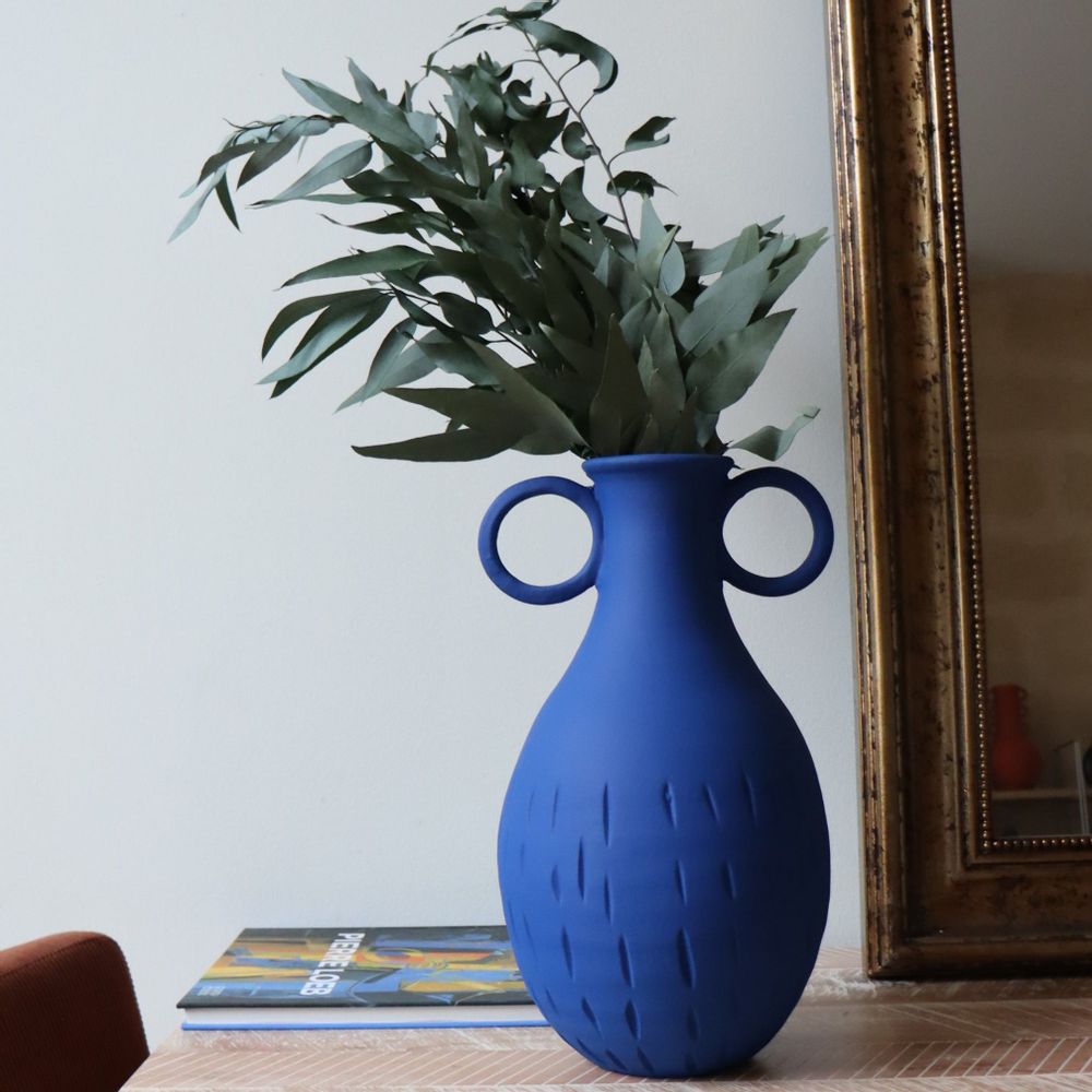 Vases - Arcila matt blue vase - MAISON MARMOL