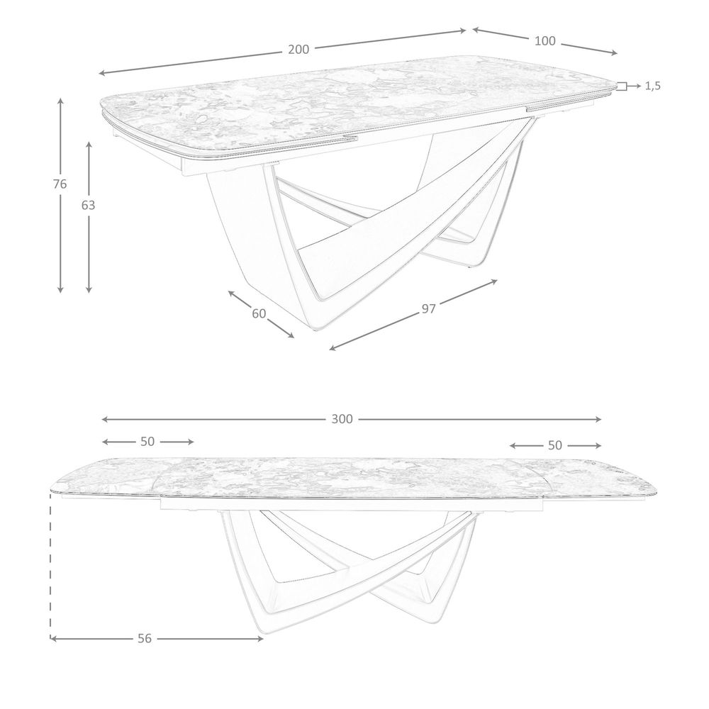 Dining Tables - Oval extending dining table oval barrel porcelain marble and taupe met - ANGEL CERDÁ