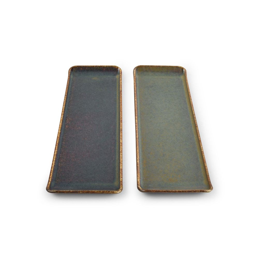 Plats et saladiers - Plat à servir 30x9,5cm vert Cirro - BONBISTRO