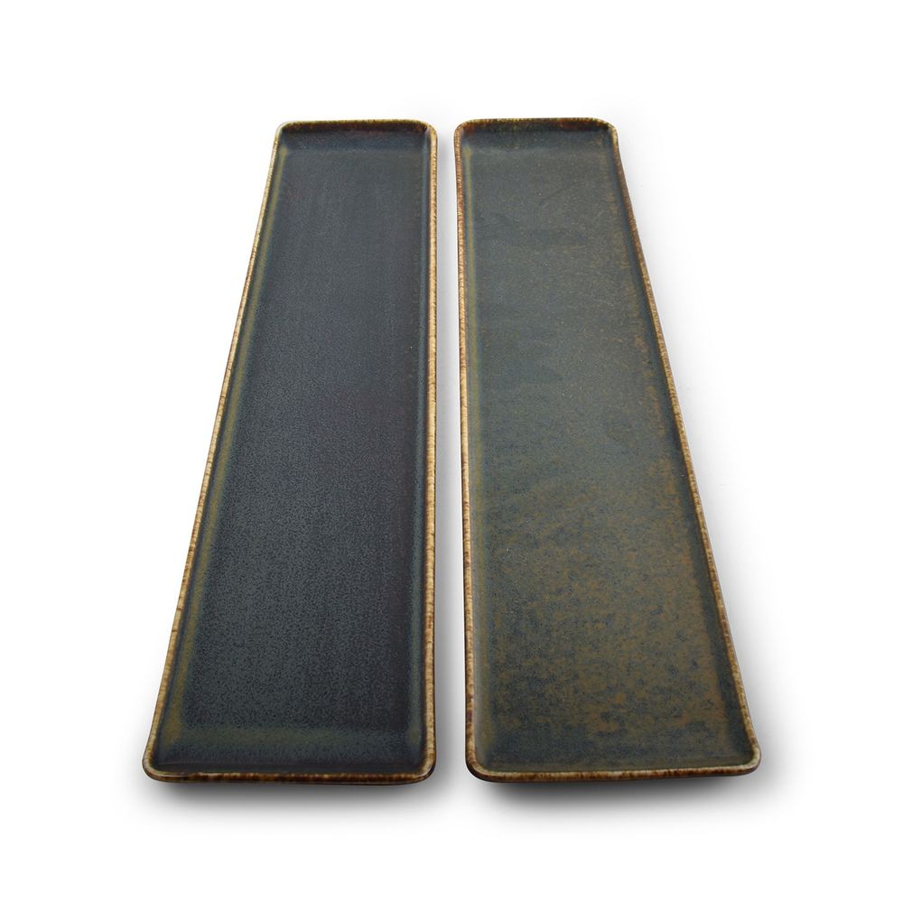 Plats et saladiers - Plat à servir 46,5x9,5cm vert Cirro - BONBISTRO