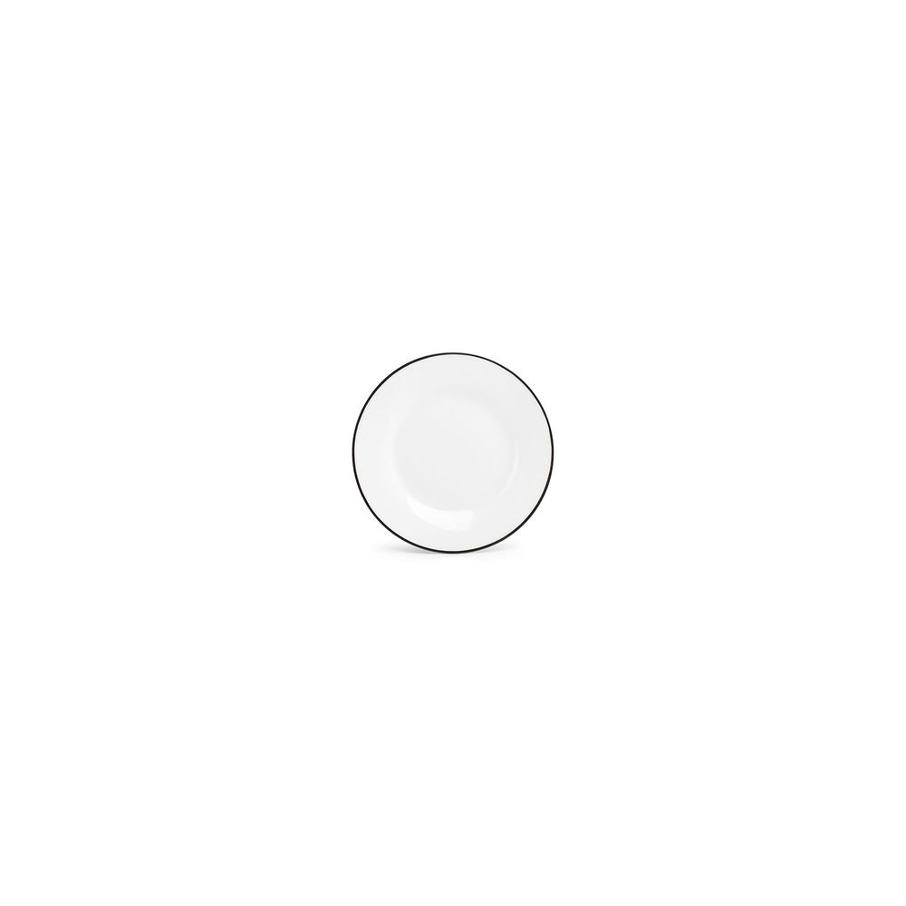 Everyday plates - Flat plate 15cm black rim Basic White - BONBISTRO