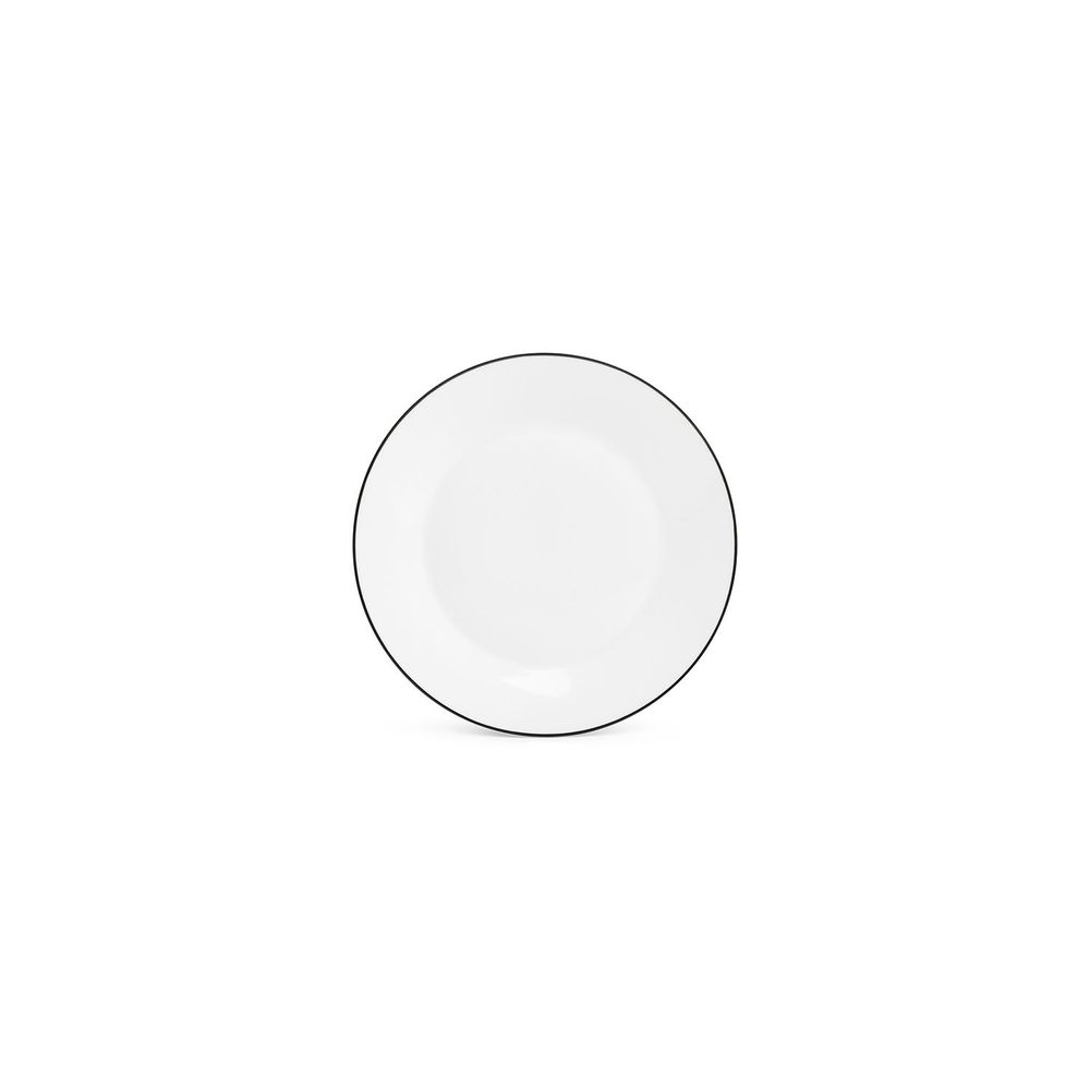 Everyday plates - Dinner plate 24cm black rim Basic White - BONBISTRO