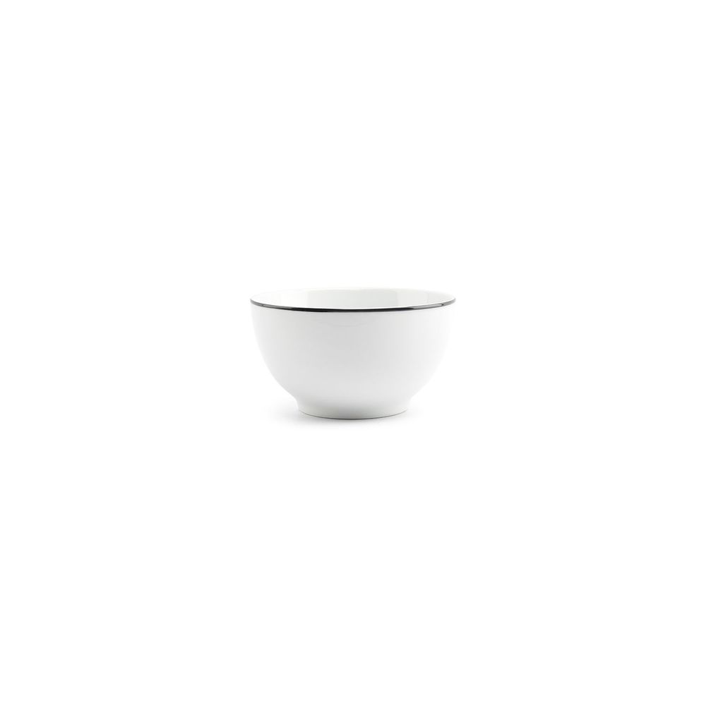 Platter and bowls - Bowl 14xH8cm black rim Basic White - BONBISTRO