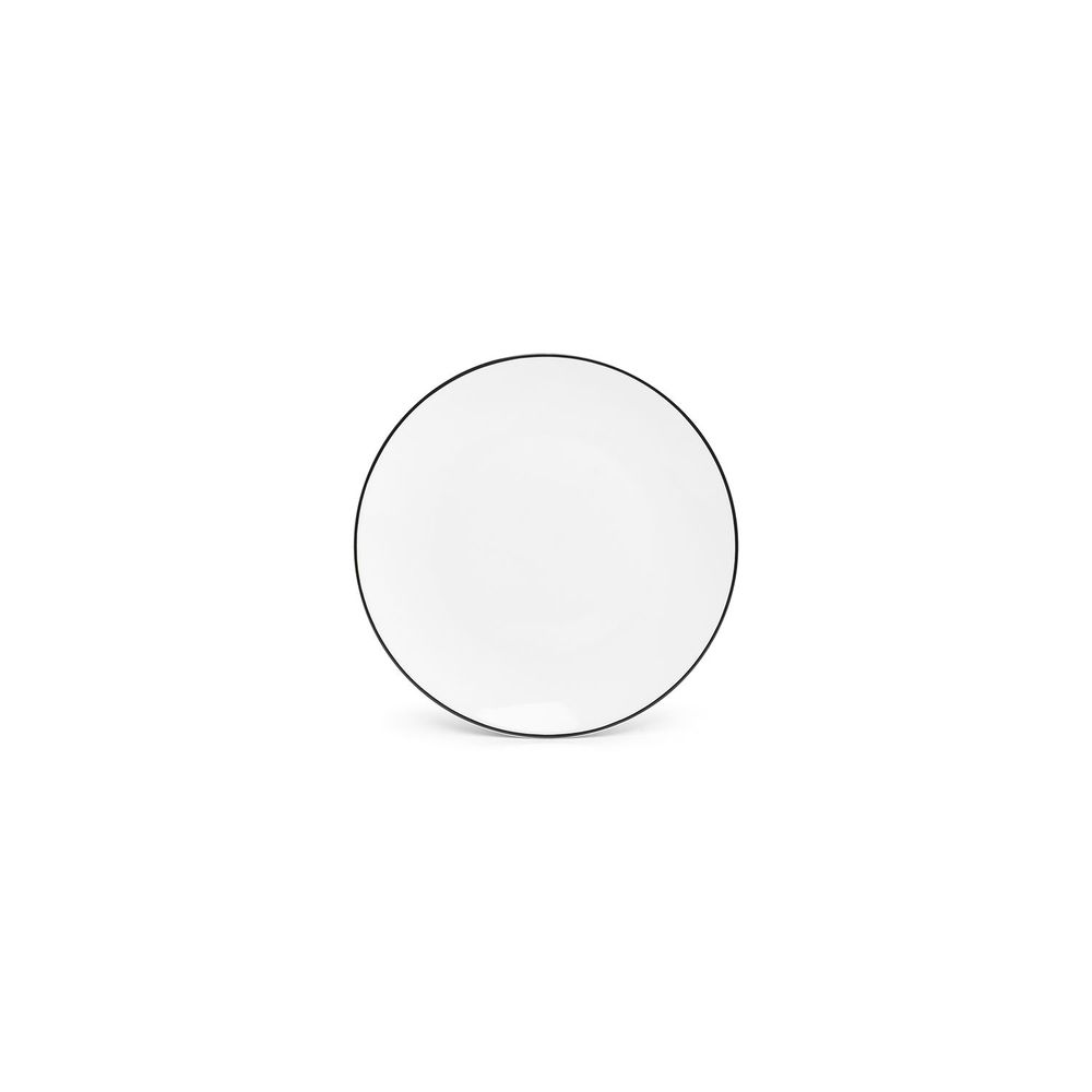 Everyday plates - Dinner plate 24cm cut black rim Basic White - BONBISTRO
