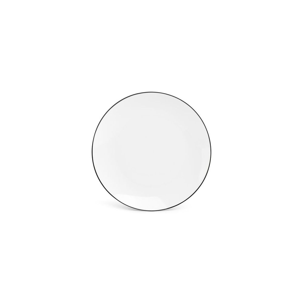 Everyday plates - Dinner plate 26.5cm cut black rim Basic White - BONBISTRO