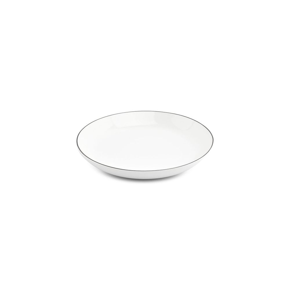 Everyday plates - Deep plate 27xH4cm cut black rim Basic White - BONBISTRO