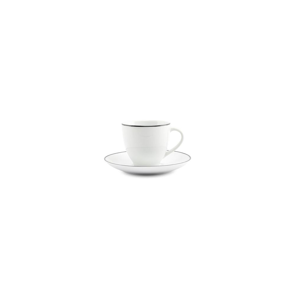 Platter and bowls - Saucer 14.5cm black rim Basic White - BONBISTRO