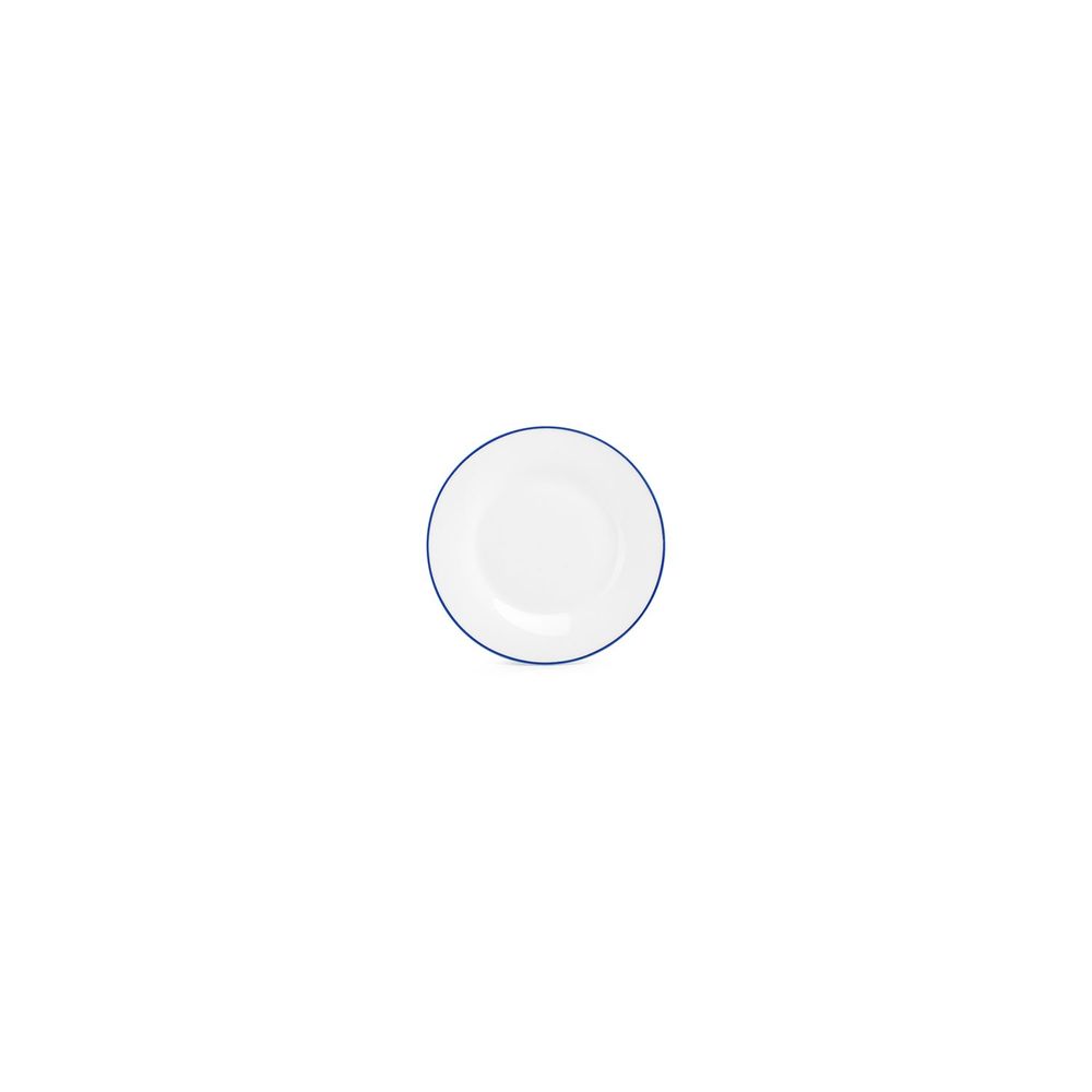 Everyday plates - Flat plate 15cm blue rim Basic White - BONBISTRO