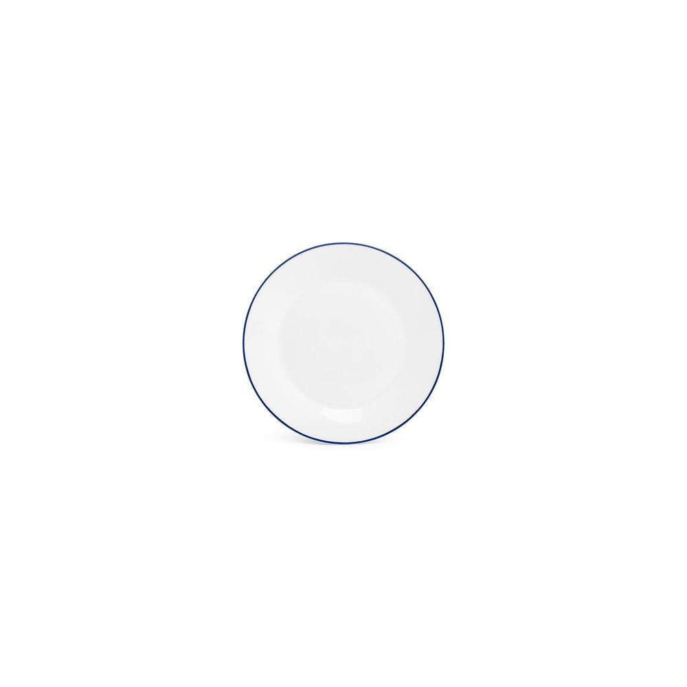 Assiettes au quotidien - Assiette plate 20cm blue rim Basic White - BONBISTRO