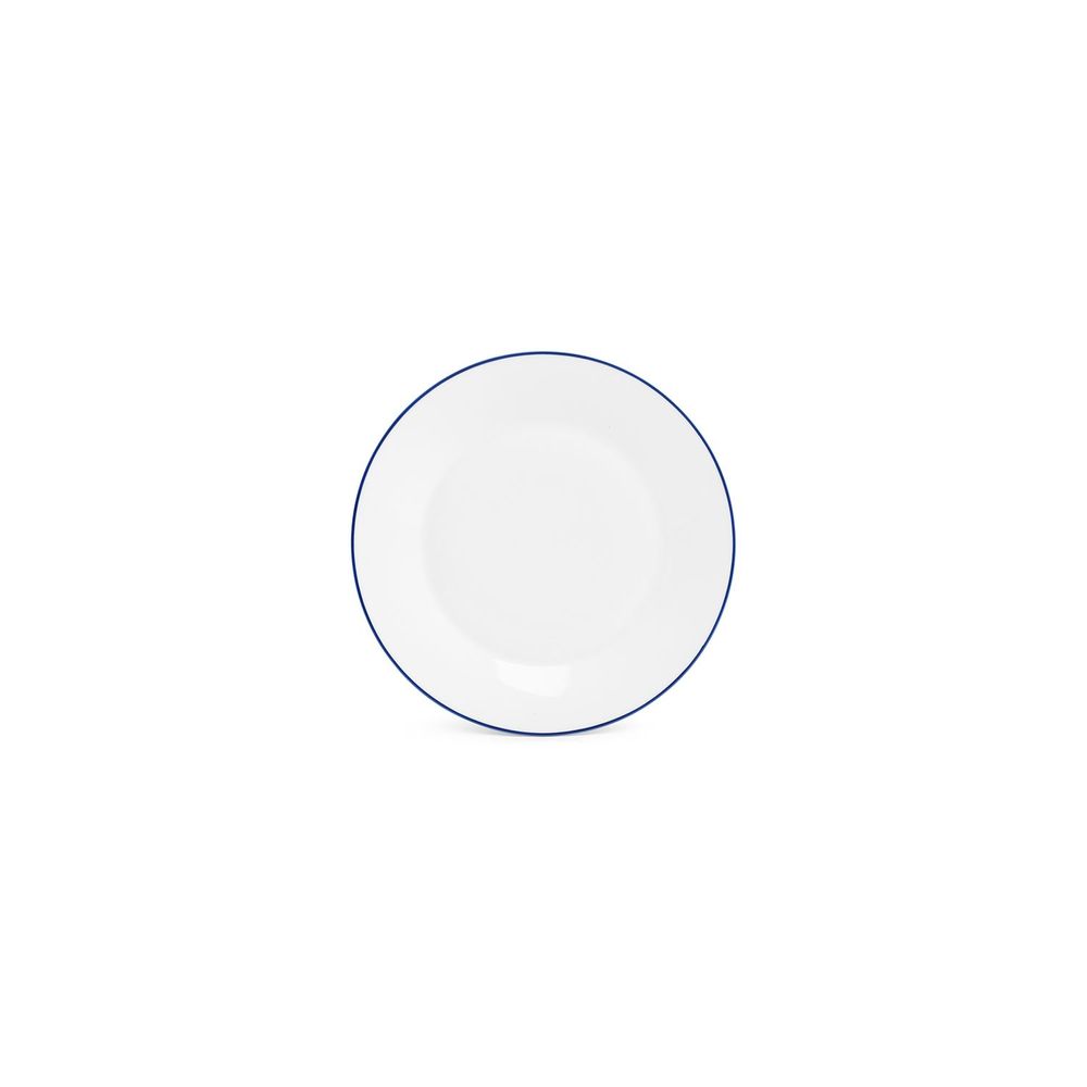 Everyday plates - Flat plate 24cm blue rim Basic White - BONBISTRO