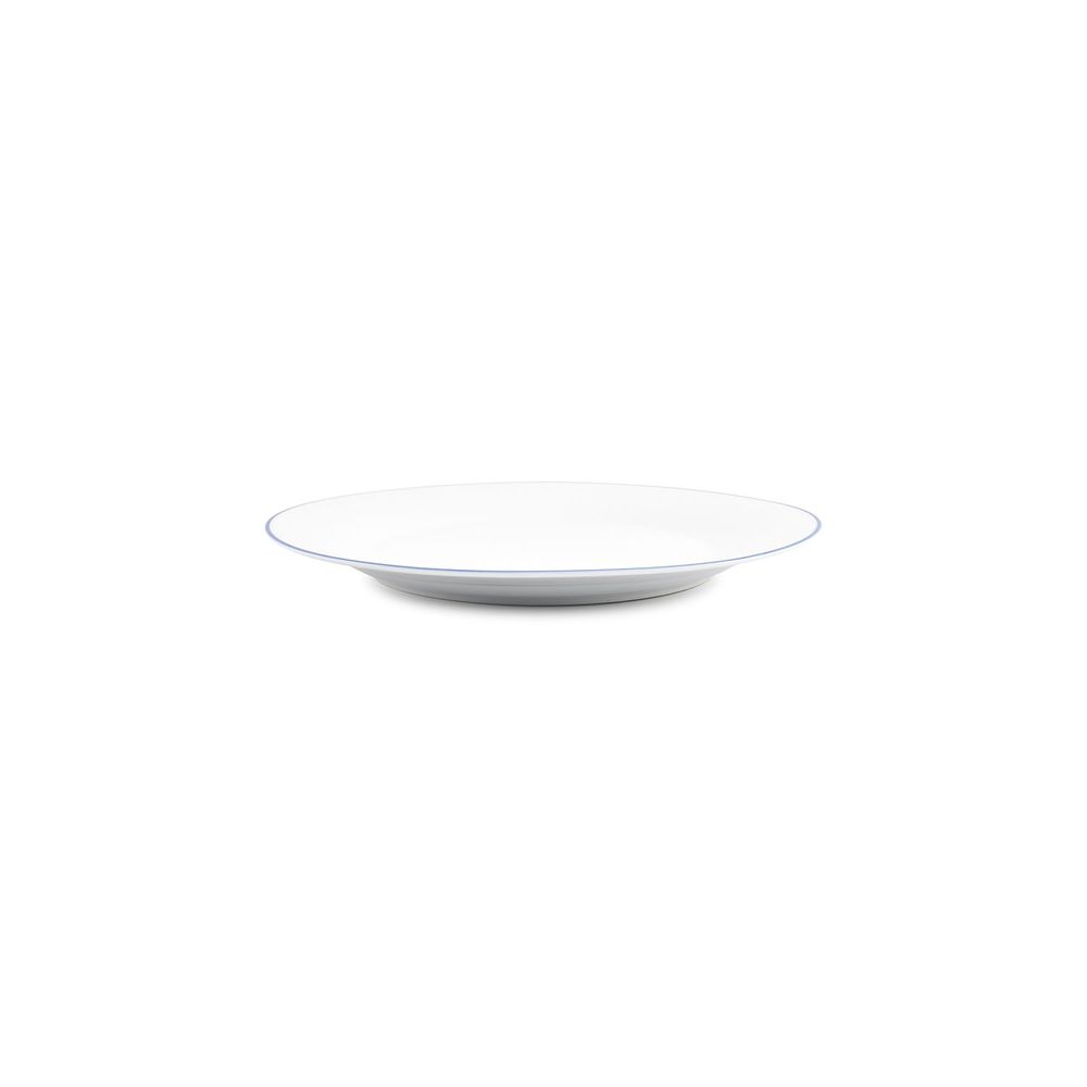 Everyday plates - Flat plate 27cm blue rim Basic White - BONBISTRO
