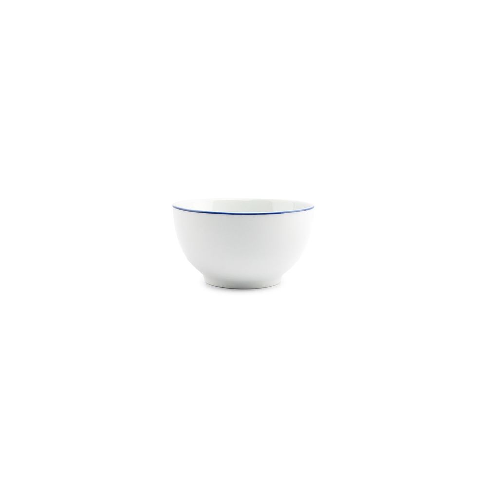Platter and bowls - Bowl 14xH8cm blue rim Basic White - BONBISTRO