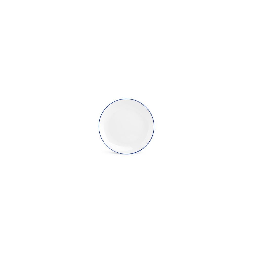 Everyday plates - Dinner plate 15cm blue rim cut Basic White - BONBISTRO