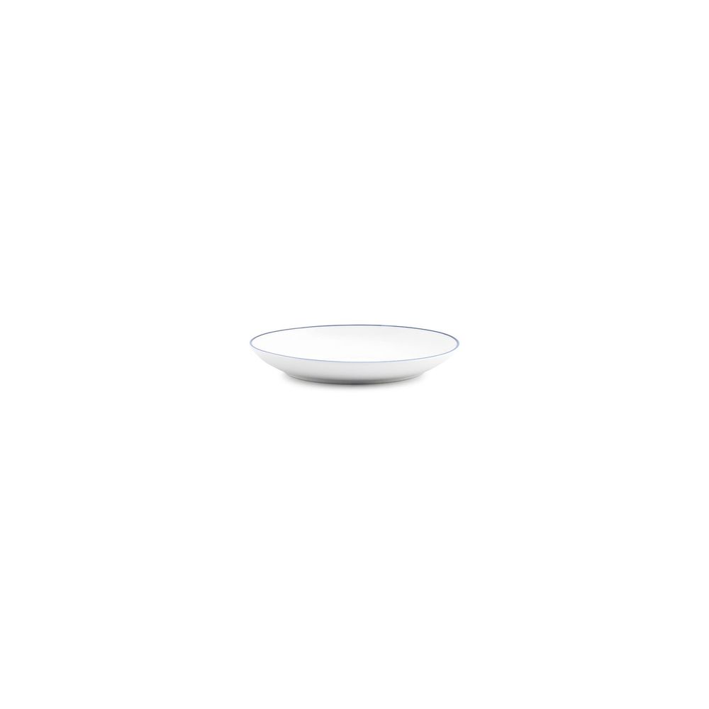 Everyday plates - Dinner plate 15cm blue rim cut Basic White - BONBISTRO