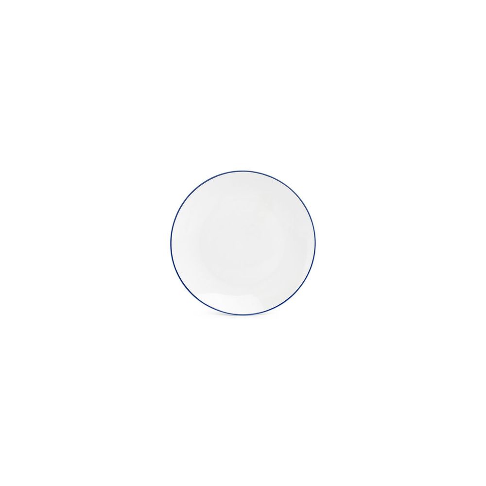 Everyday plates - Dinner plate 20.5cm blue rim cut Basic White - BONBISTRO