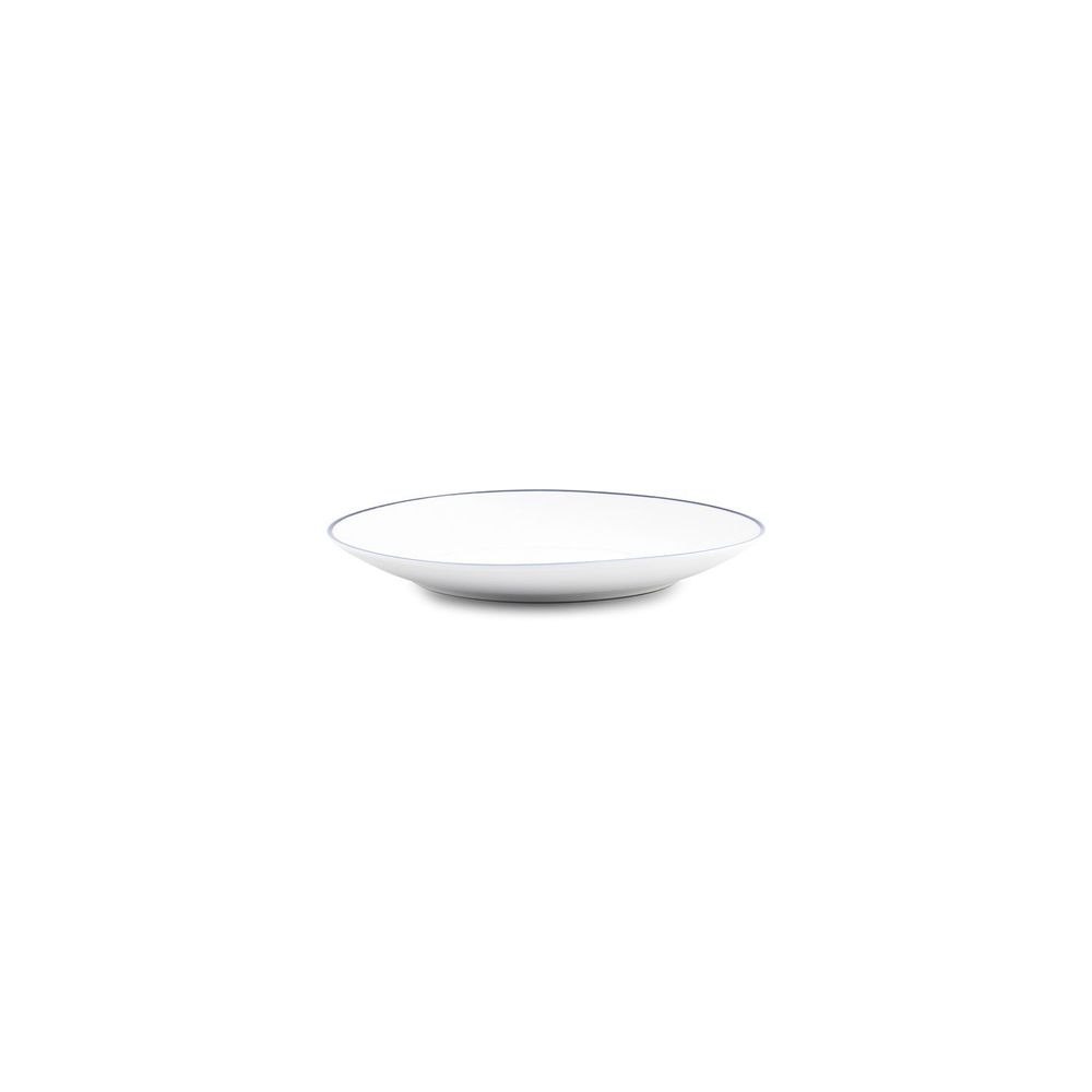 Everyday plates - Dinner plate 20.5cm blue rim cut Basic White - BONBISTRO