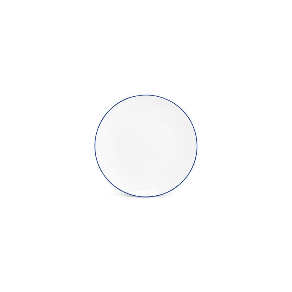 Everyday plates - Dinner plate 24cm blue rim cut Basic White - BONBISTRO