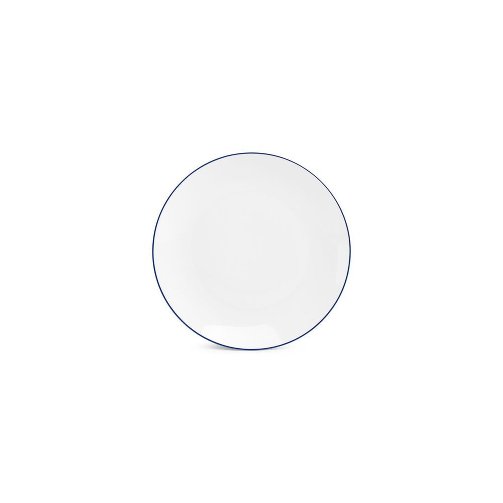 Everyday plates - Dinner plate 26.5cm blue rim cut Basic White - BONBISTRO