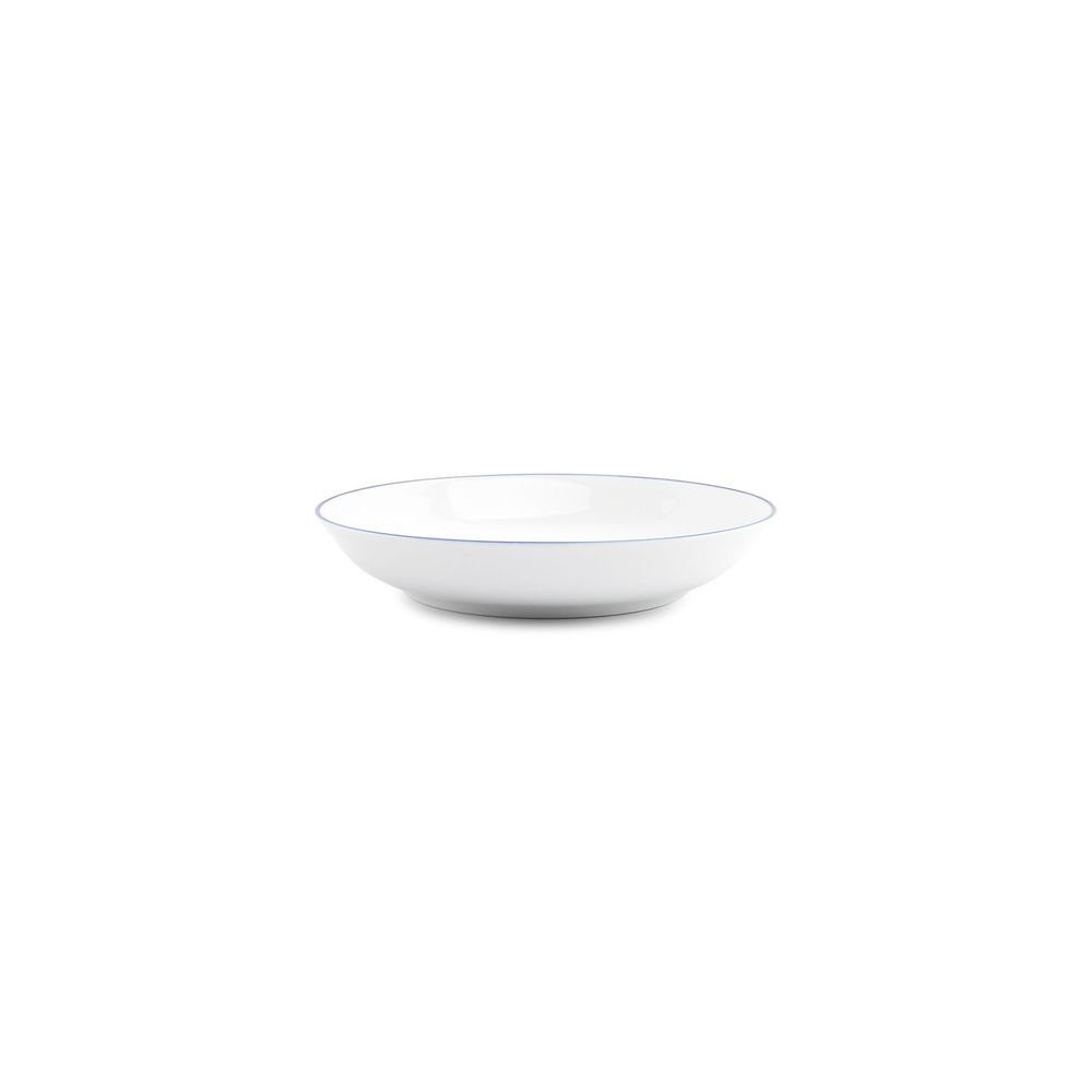 Everyday plates - Deep plate 21xH4cm blue rim cut Basic White - BONBISTRO