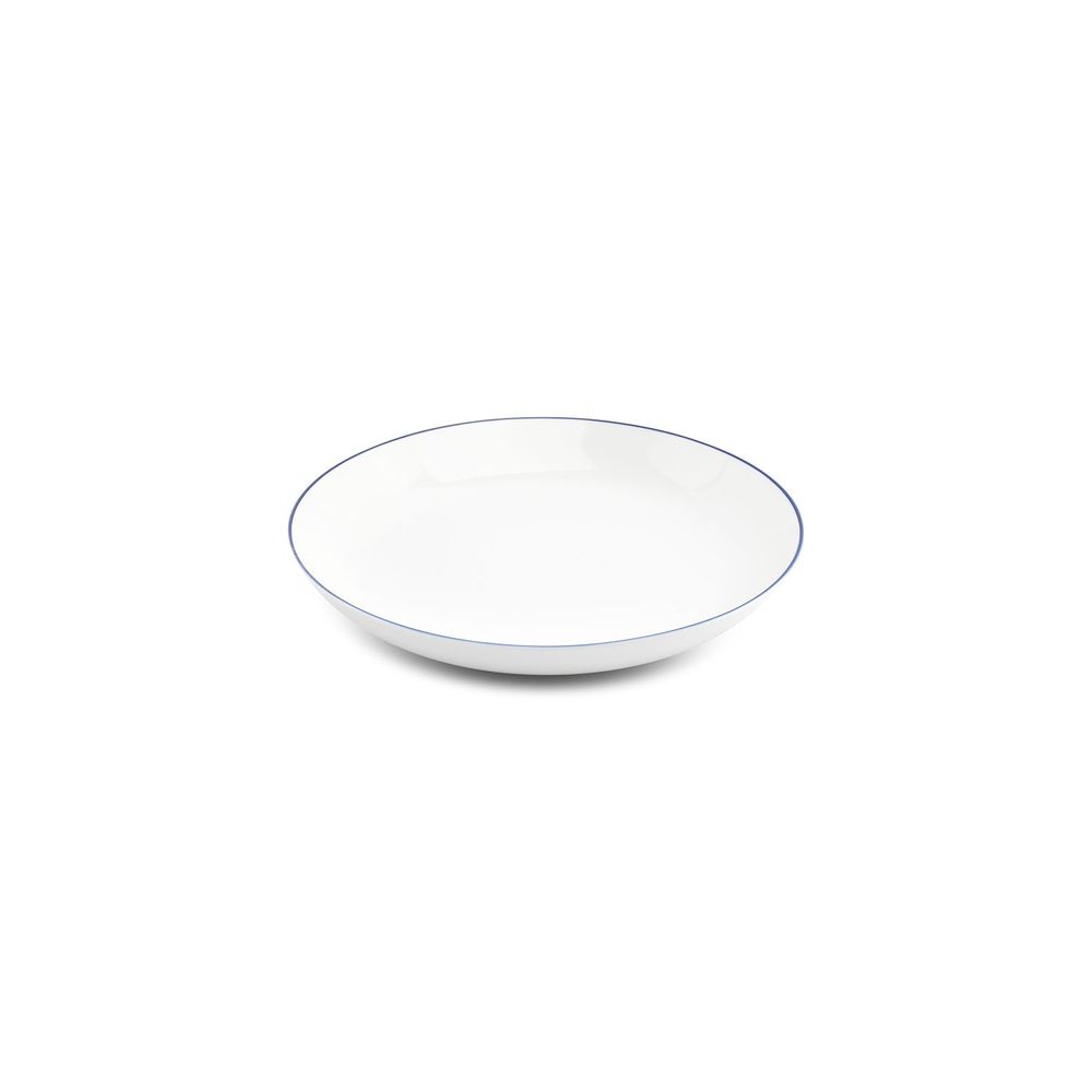 Everyday plates - Deep plate 27xH4cm blue rim cut Basic White - BONBISTRO