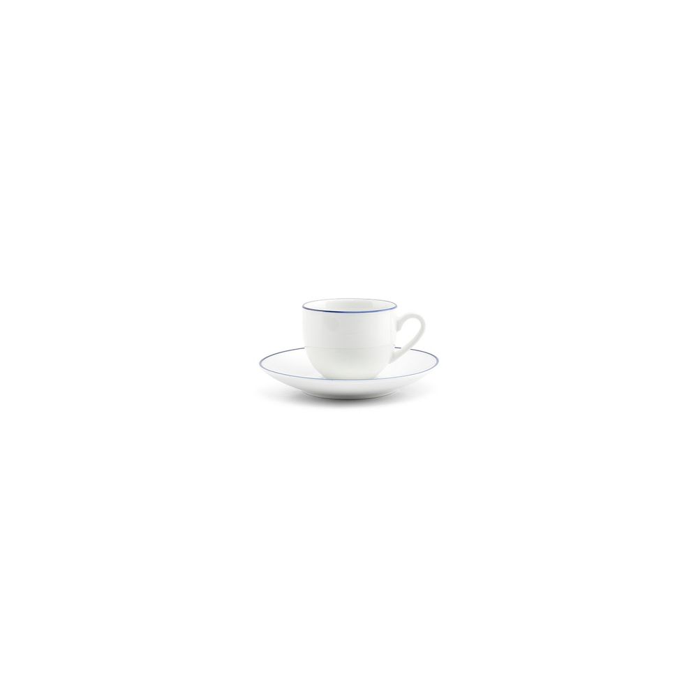 Mugs - Mocha cup 10cl blue rim Basic White - BONBISTRO