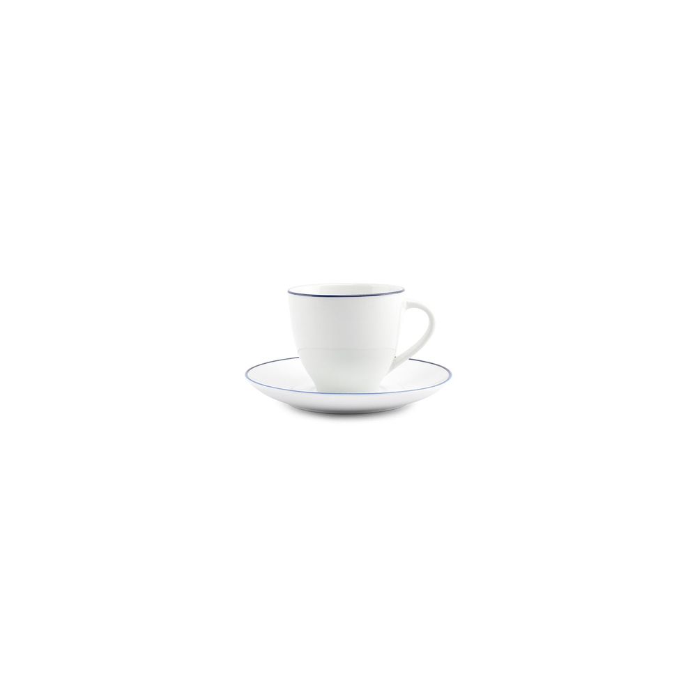 Platter and bowls - Saucer 14.5cm blue rim Basic White - BONBISTRO