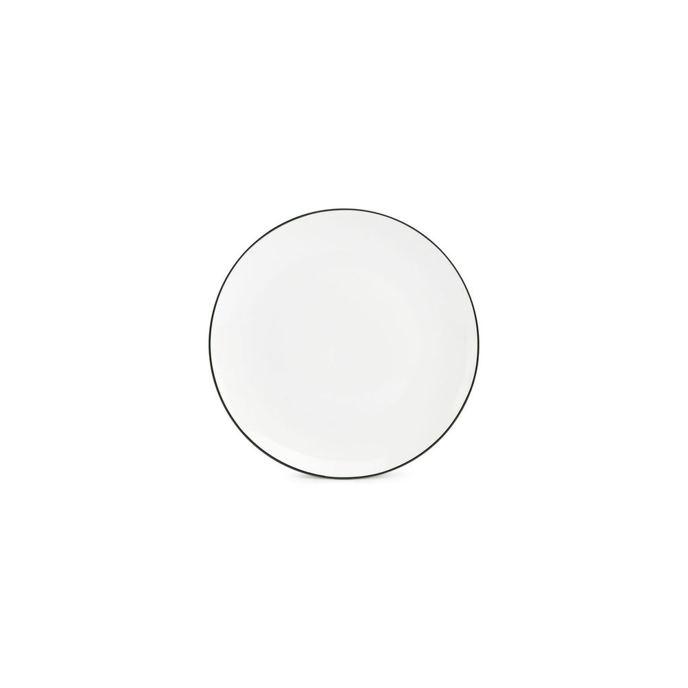 Assiettes au quotidien - Assiette plate 24cm coupe green rim Basic White - BONBISTRO