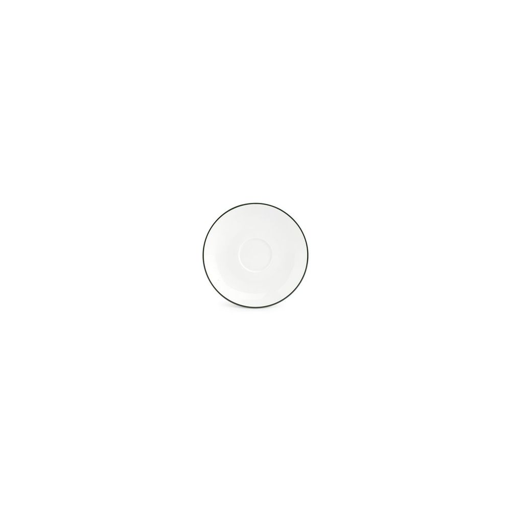 Plats et saladiers - Soucoupe à moka 12,5cm green rim Basic White - BONBISTRO