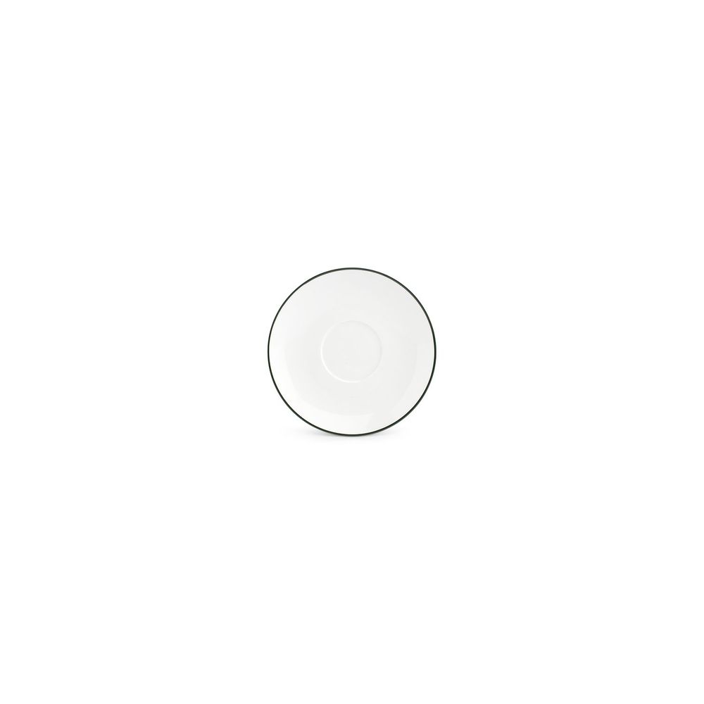 Platter and bowls - Saucer 14.5cm green rim Basic White - BONBISTRO