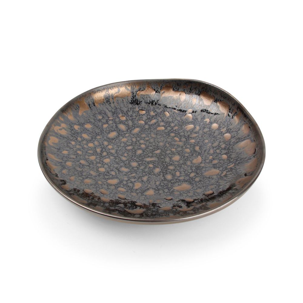 Assiettes de réception - Assiette creuse 26xH4cm gold flaked Nobile - CHIC