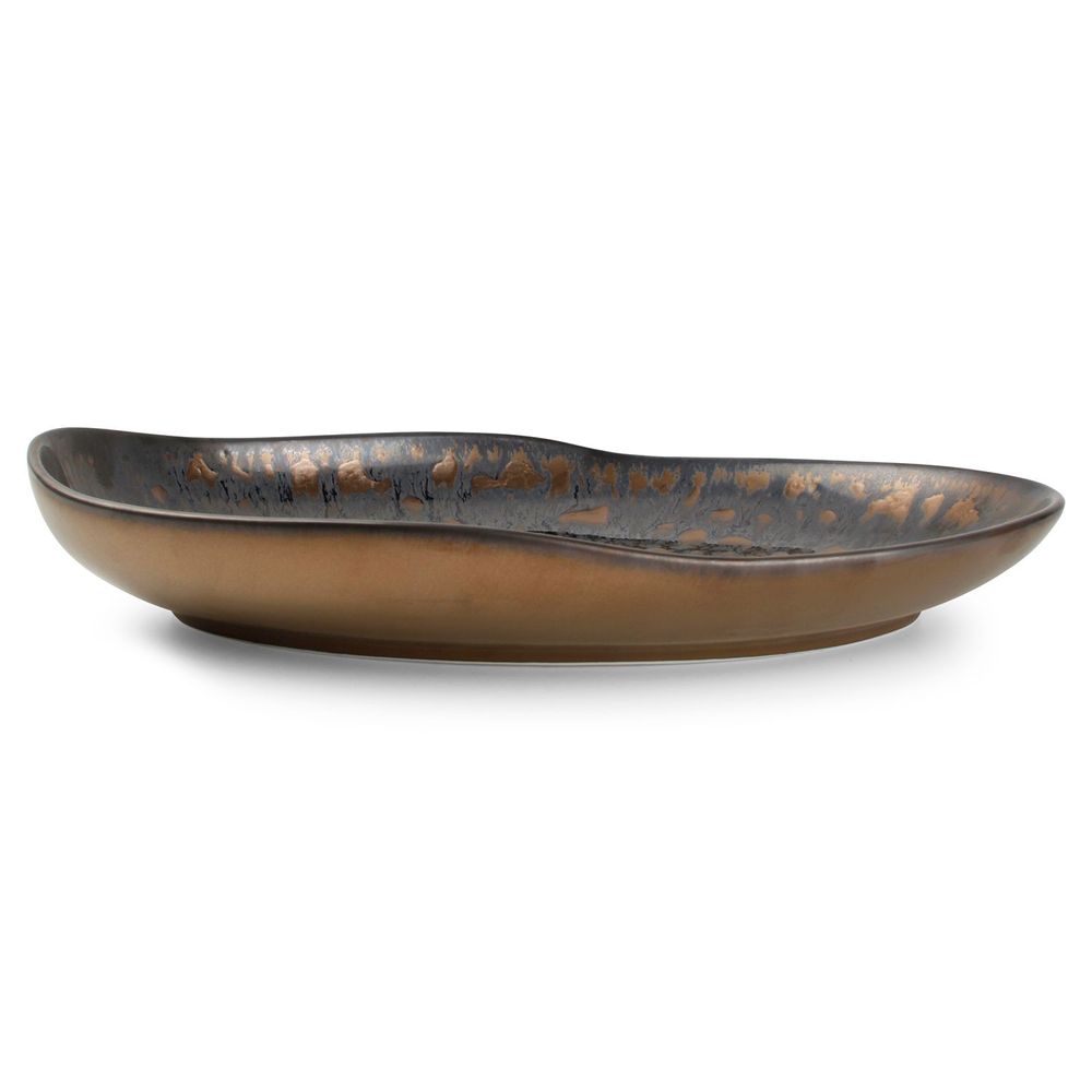 Assiettes de réception - Assiette creuse 35x23xH5cm gold flaked Nobile - CHIC