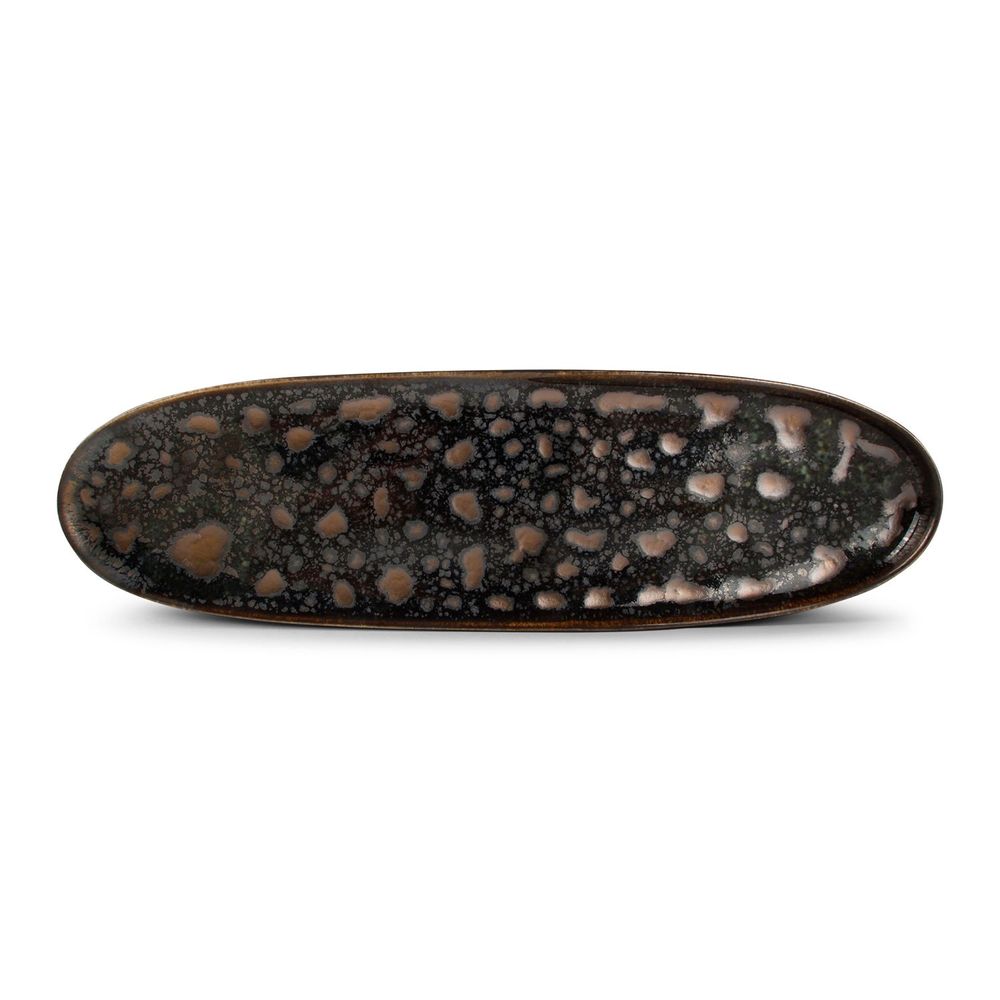 Platter and bowls - Serving dish 33,5x9cm gold flaked Nobile - CHIC