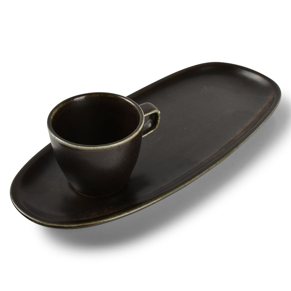 Platter and bowls - Saucer 35x15cm universal black Ceres - FINE2DINE (F2D)