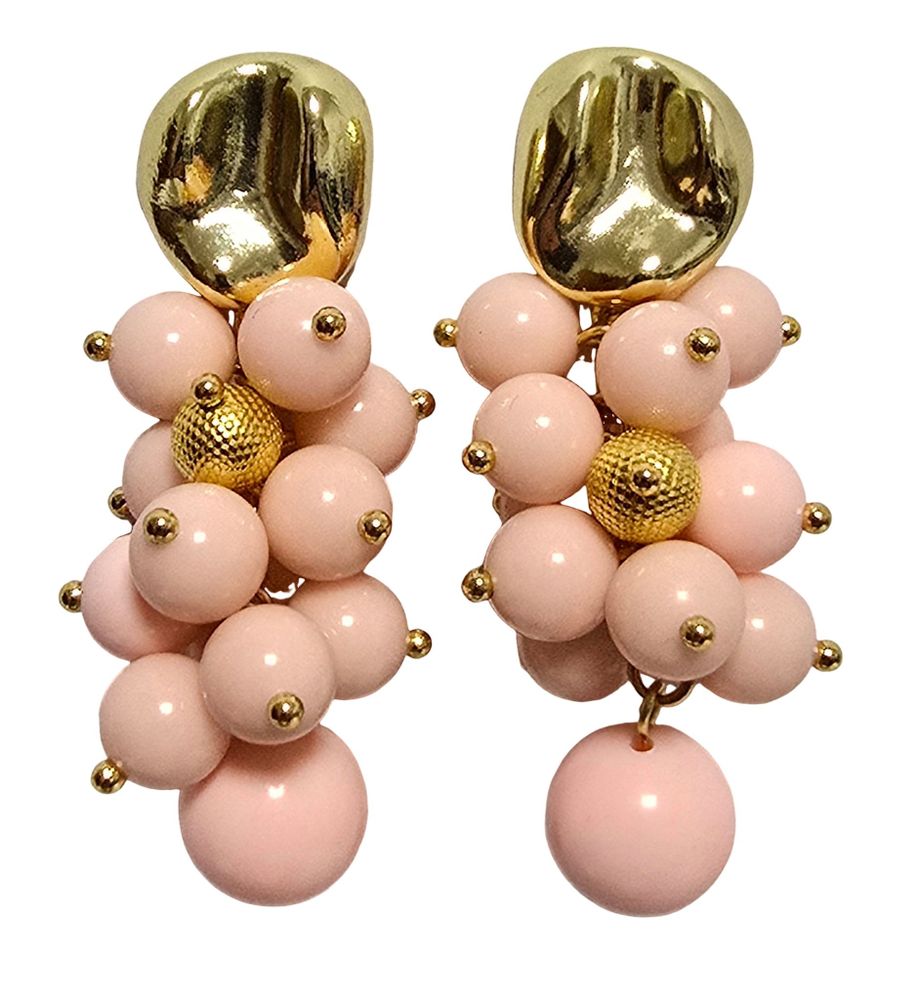Jewelry - Tuft earring with pink pearls - L'OFFICIEL SRL