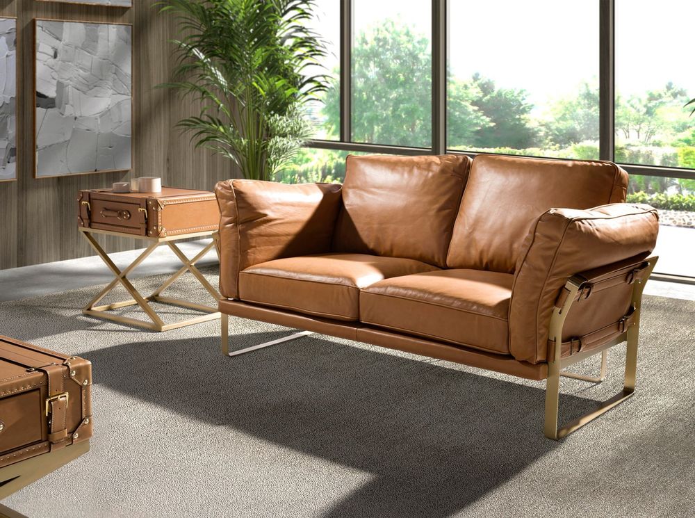 Sofas - Camel leather 2 seater sofa - ANGEL CERDÁ