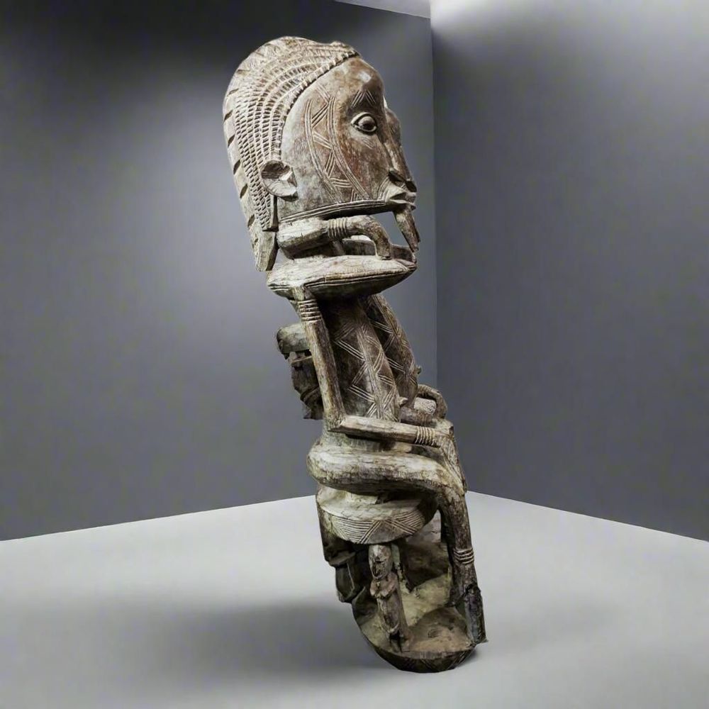 Sculptures, statuettes et miniatures - Très grande statue de couple primordial Dogon en bois - QUINTESSENCE AFRICAINE
