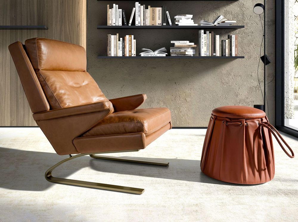 Fauteuils - Fauteuil en cuir camel - ANGEL CERDÁ