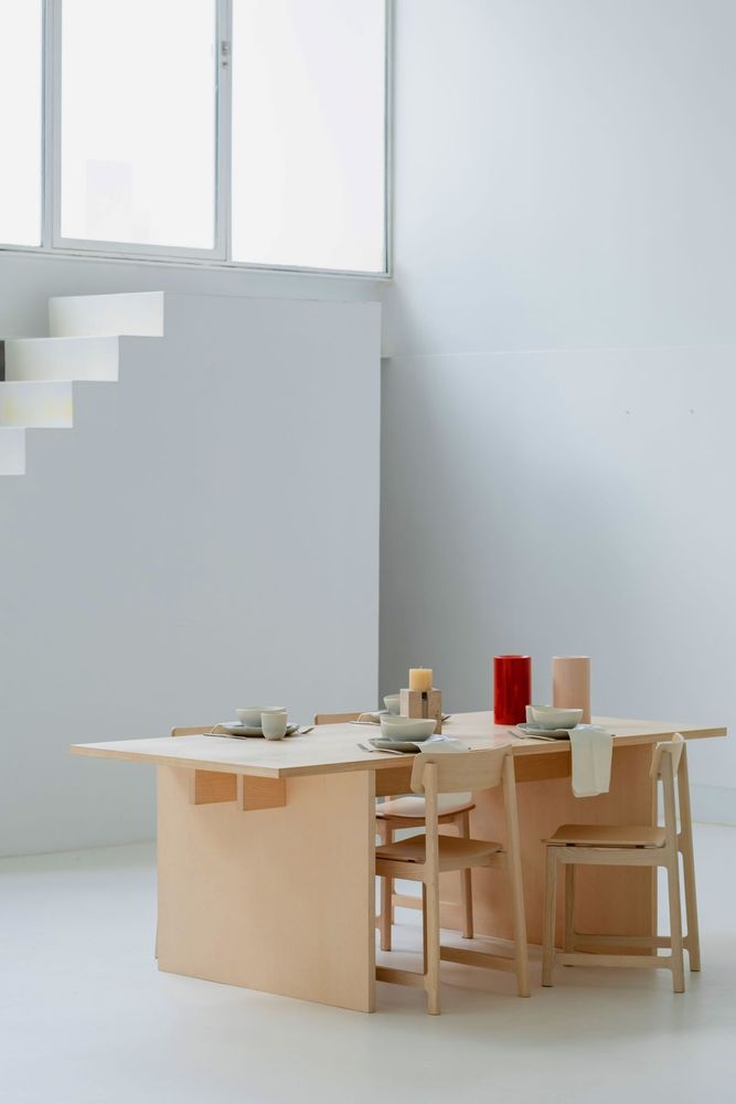 Dining Tables - Minimalist Table in OAK wood - BASE - MOR