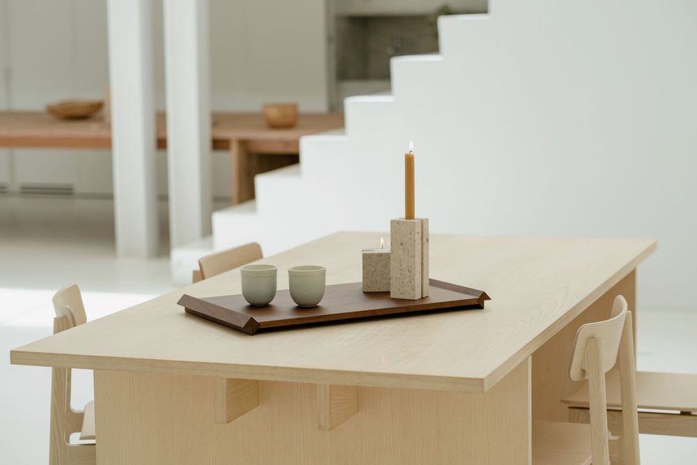Dining Tables - Minimalist Table in OAK wood - BASE - MOR